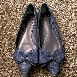 Tory Burch Bow-Denim Flat shoes